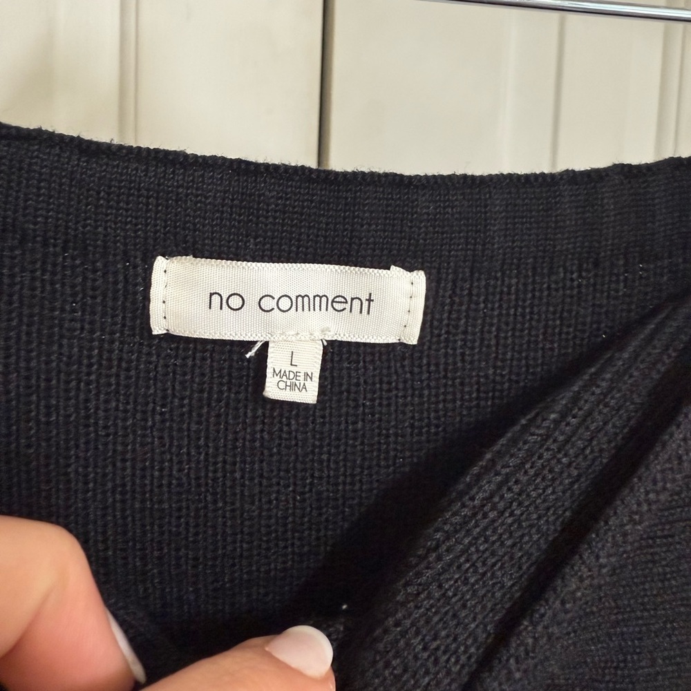 No Comment Women’s Black Knitted Summer Strapless Dress Size Large - Picture 2 of 5